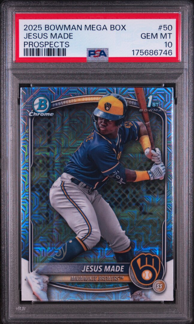 2025 Bowman Mega Box Chrome Prospects Jesus Made PSA 10 #50