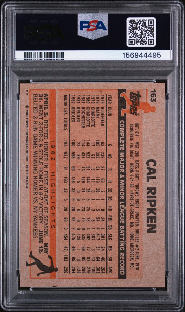 1983 Topps Cal Ripken Jr. PSA 8 #163