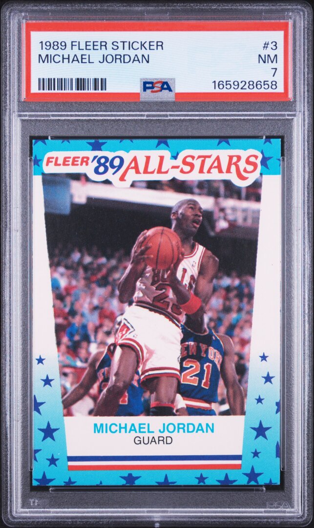 1989 Fleer Sticker #3 Michael Jordan PSA 7