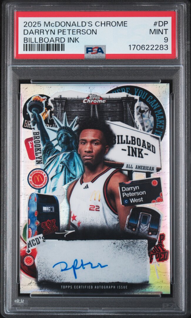 2025 Topps Chrome McDonald's Darryn Peterson Auto Billboard Ink PSA 9