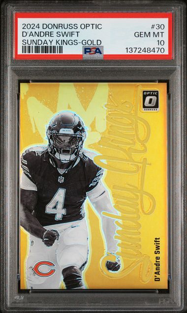 2024 Panini Donruss Optic Sunday Kings #30 D'Andre Swift in Gold parallel PSA 10