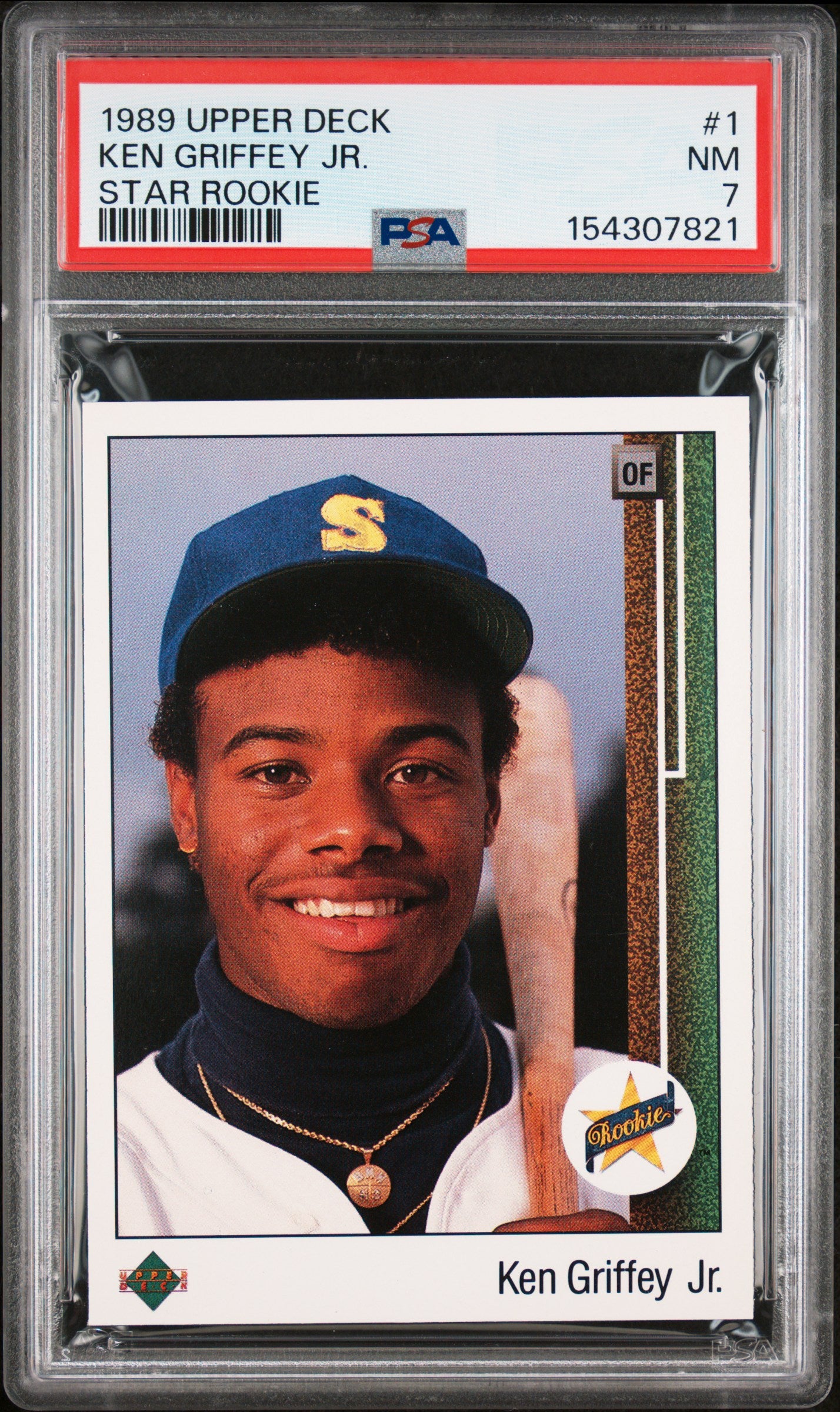1989 UPPER DECK 1 KEN GRIFFEY JR. STAR ROOKIE PSA 7 - front