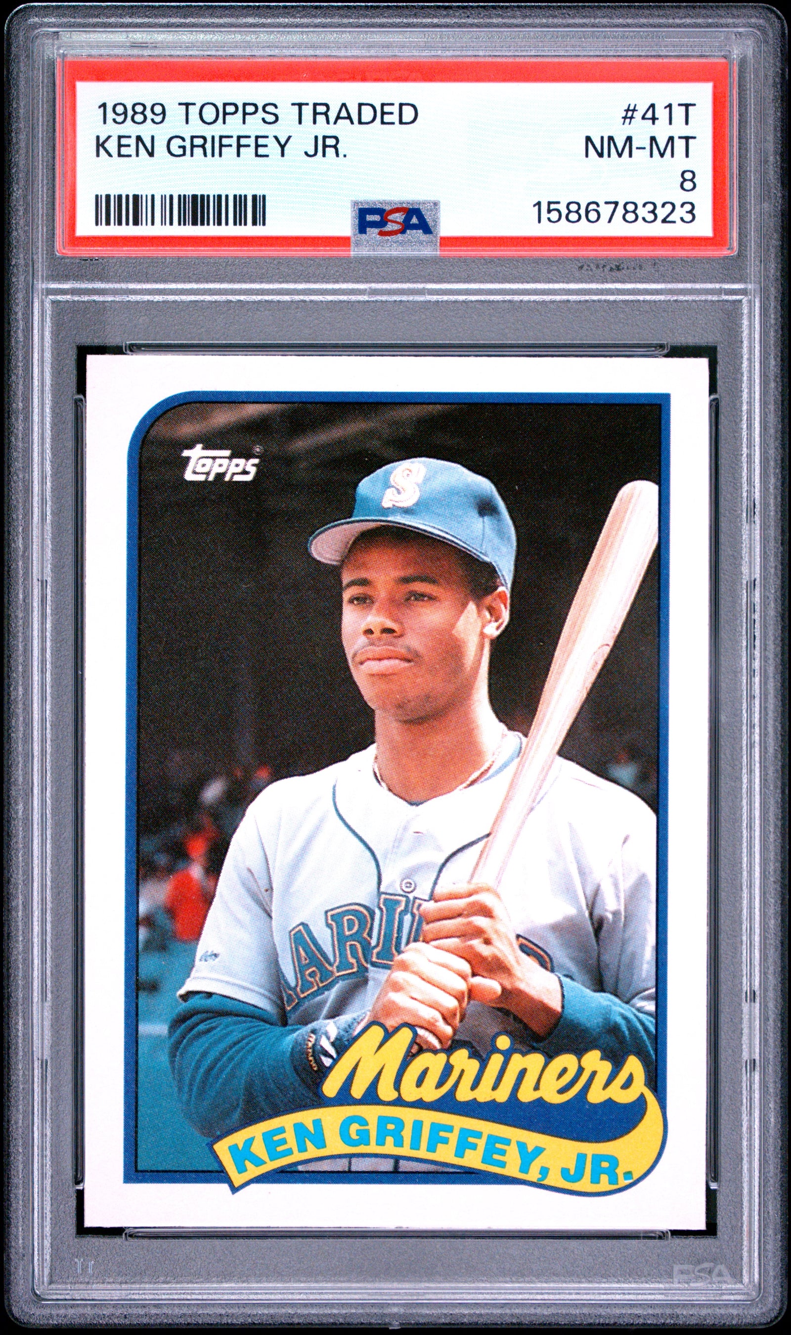 1989 TOPPS TRADED 41T KEN GRIFFEY JR. PSA 8 - front