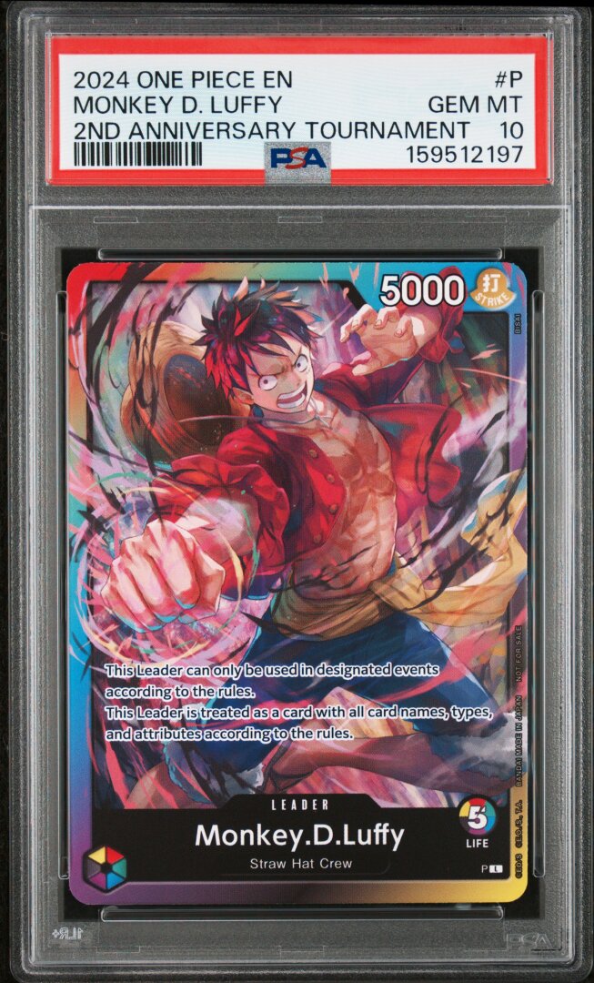 2024 One Piece Promos Monkey D. Luffy 2nd Anniversary Tournament PSA 10