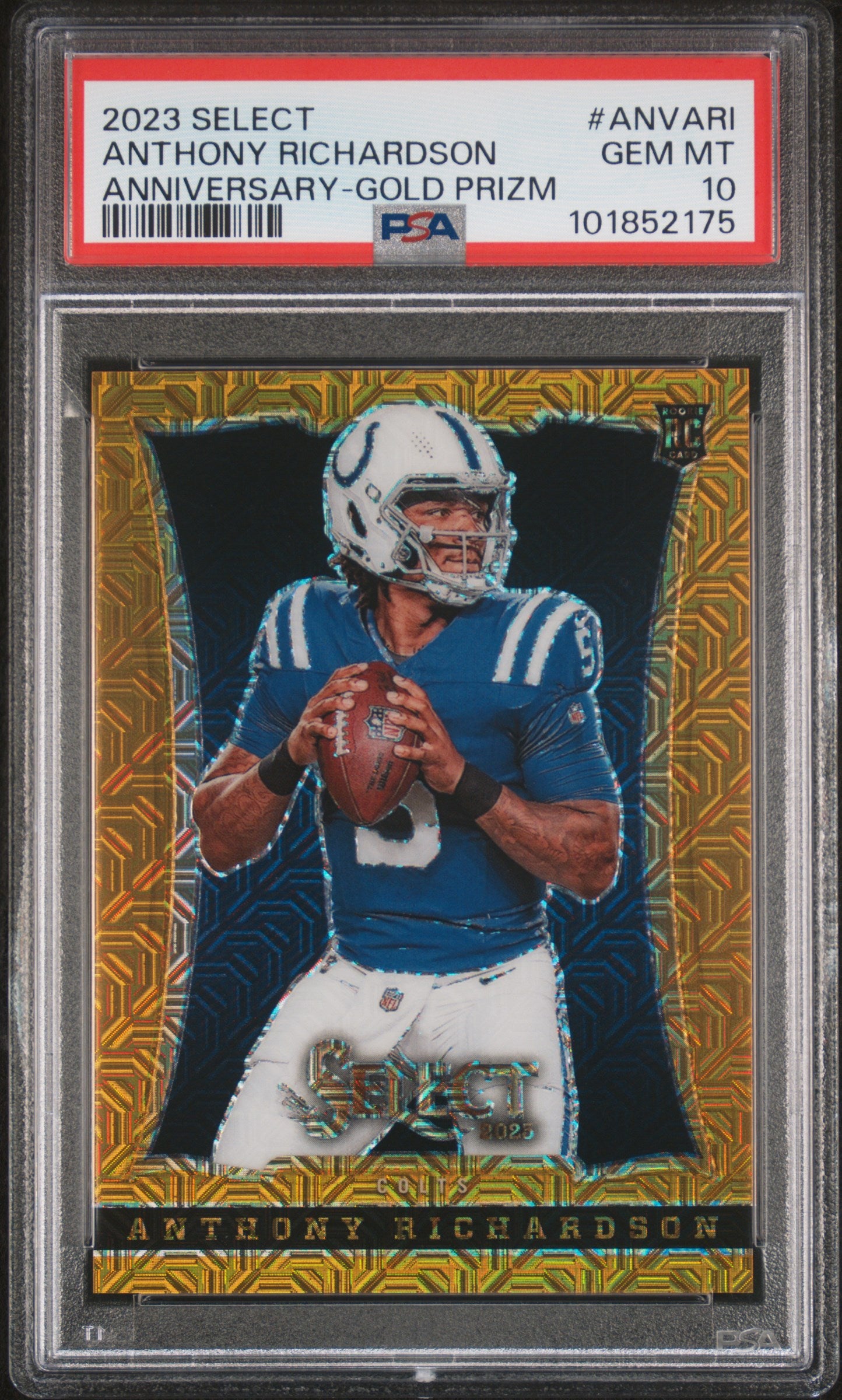 2023 PANINI SELECT SELECT ANNIVERSARY ANVARI ANTHONY RICHARDSON GOLD PRIZM PSA 10 - front