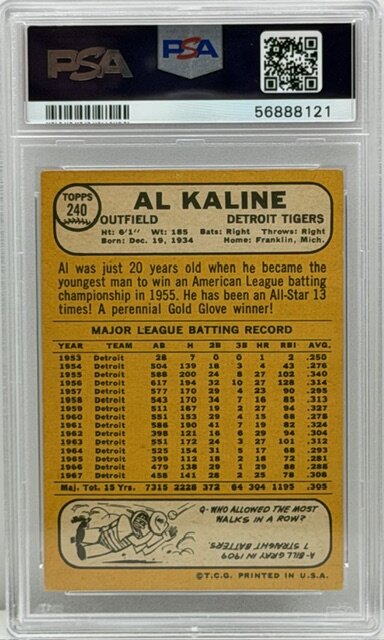 1968 Topps Al Kaline PSA 4 #240