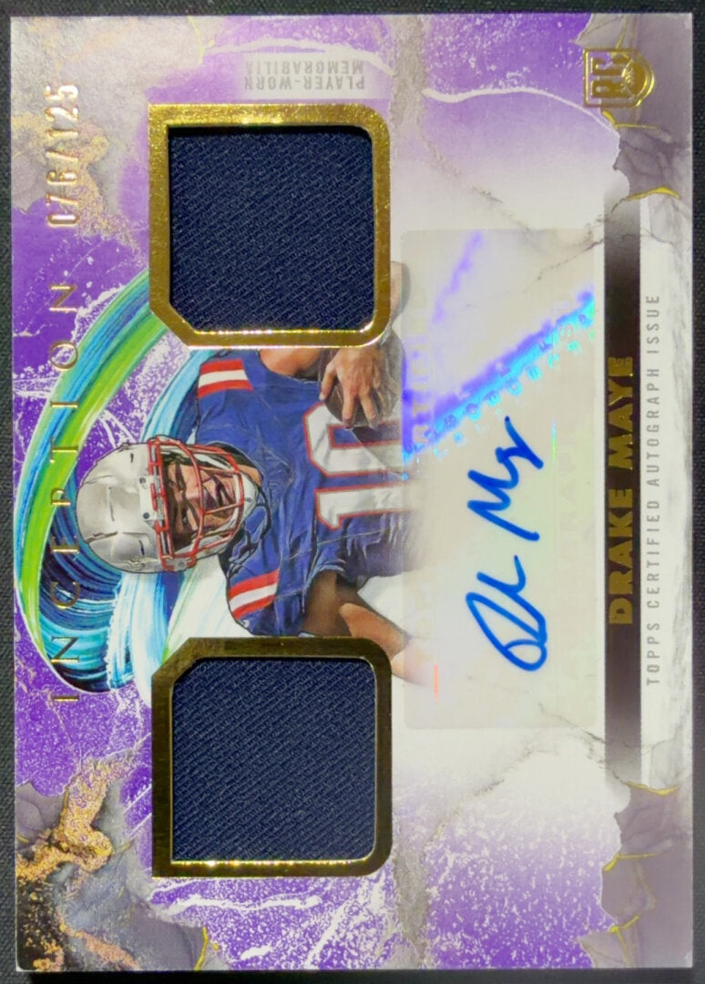 2024 Topps Inception Drake Maye RC /125 Purple Relic Auto
