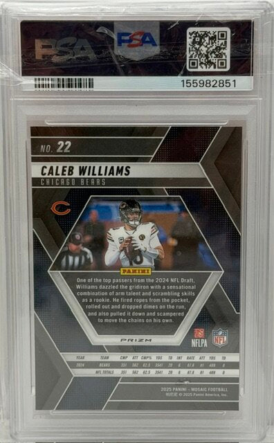 2025 Panini Mosaic #22 Caleb Williams Red Scope PSA 10