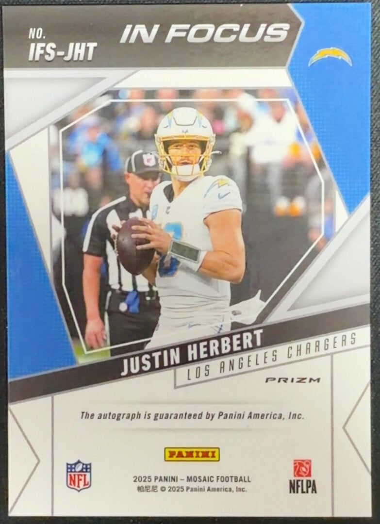 2025 Panini Mosaic Justin Herbert In Focus Auto #IFS-JHT