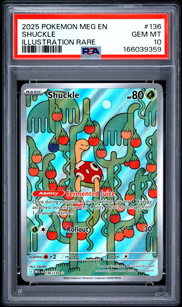 2025 Pokemon Mega Evolution Shuckle Illustration Rare #136 PSA 10