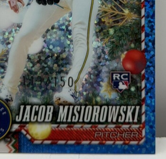 2026 Topps Holiday Chrome Jacob Misiorowski RC Blue Sparkle Refractor /150