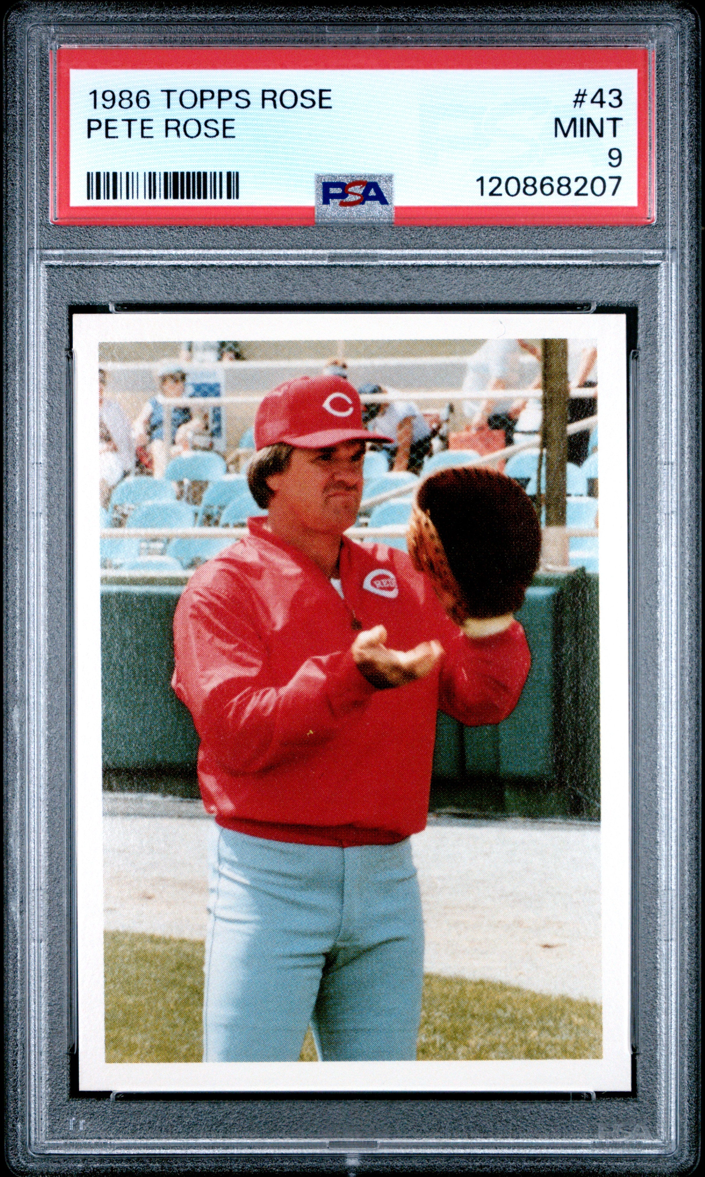 1986 TOPPS PETE ROSE SET 43 PETE ROSE PSA 9 - front