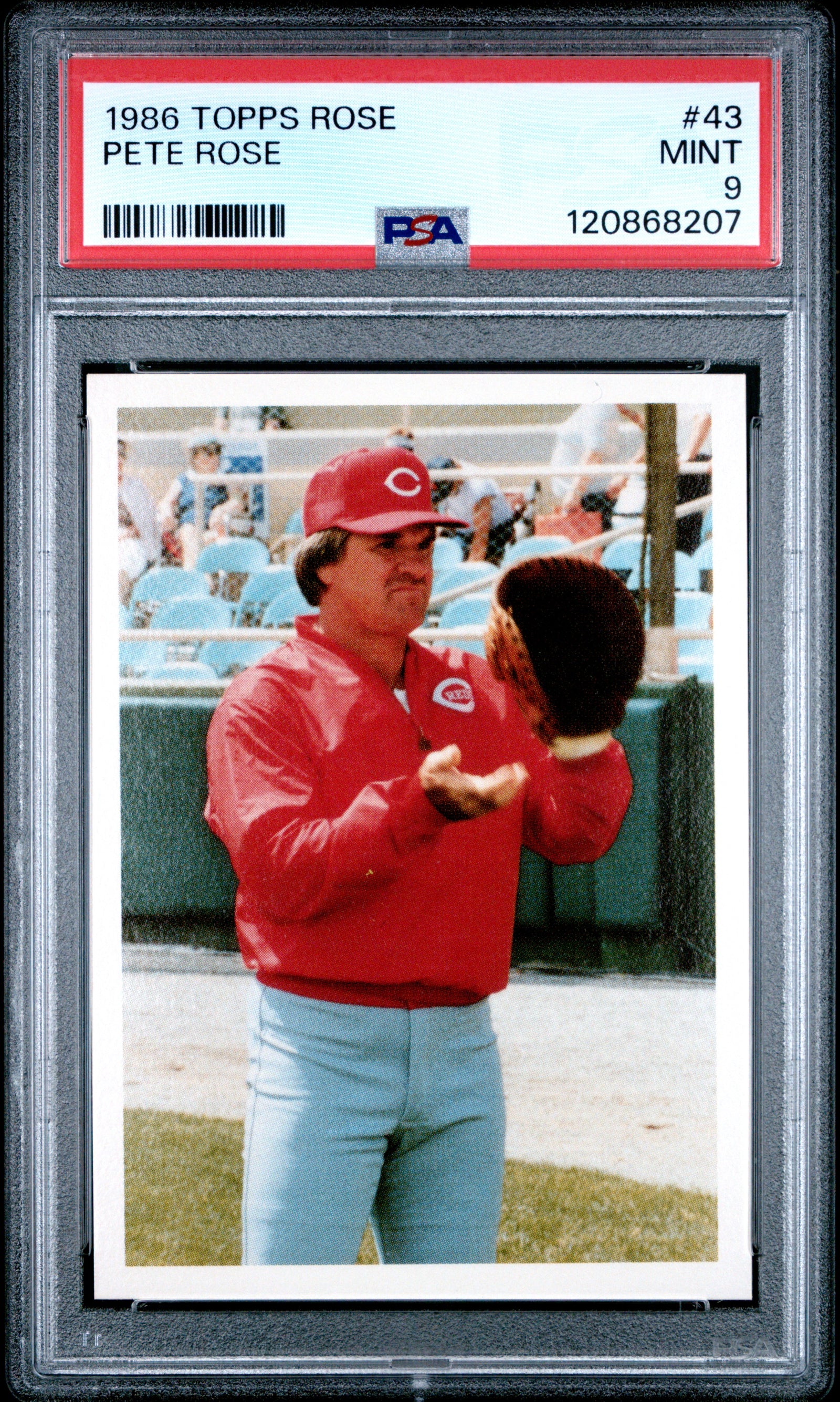 1986 TOPPS PETE ROSE SET 43 PETE ROSE PSA 9 - front