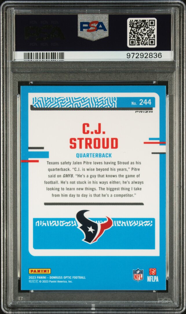 2023 Panini Donruss Optic CJ Stroud Blue Glitter PSA 9 #24