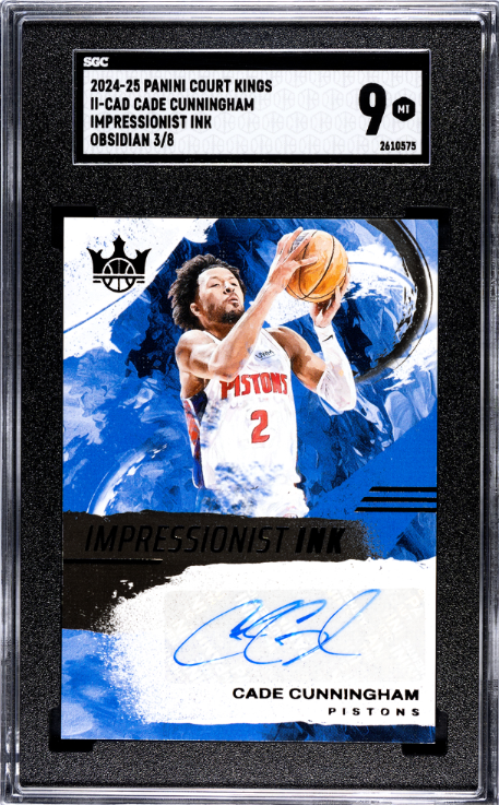 2024-25 Court Kings Cade Cunningham Impressionist Ink Auto Obsidian /8 SGC 9
