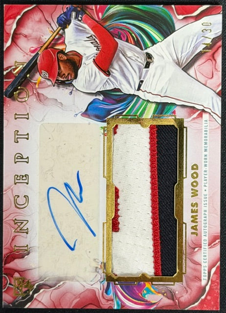 2025 Topps Inception #IAP-JW James Wood Inception Auto Patch /30