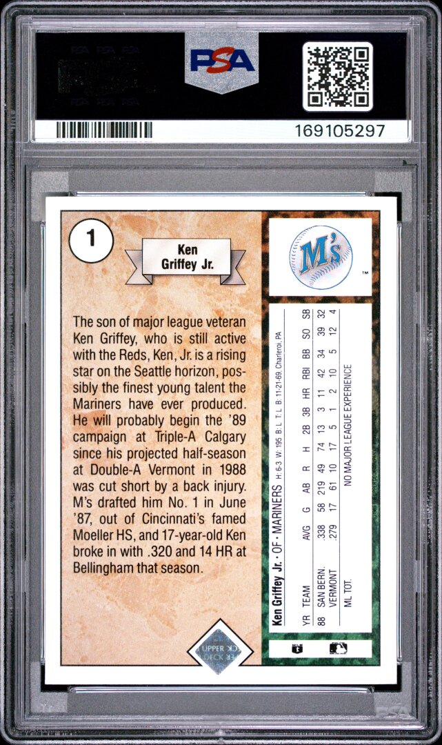 1989 Upper Deck Ken Griffey Jr. RC Star Rookie PSA 7 #1