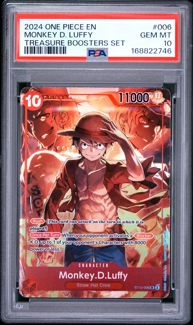 2024 One Piece Promos Monkey D. Luffy Treasure Boosters Set PSA 10 #006