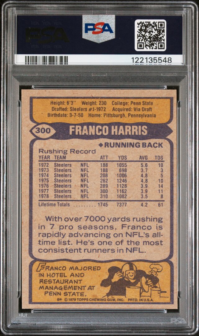 1979 Topps Franco Harris PSA 8 #300