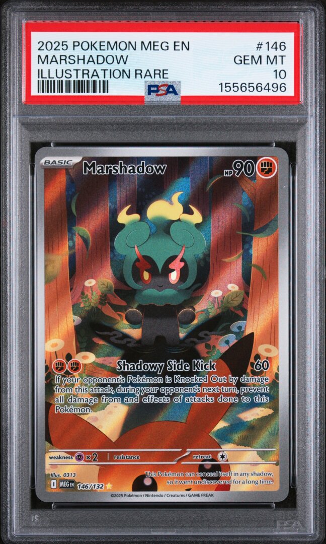 2025 Pokemon Meg En-Mega Evolution Marshadow Illustration Rare PSA 10 #146