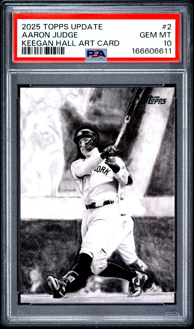 2025 Topps Update #2 Keegan Hall Art Cards Aaron Judge PSA 10