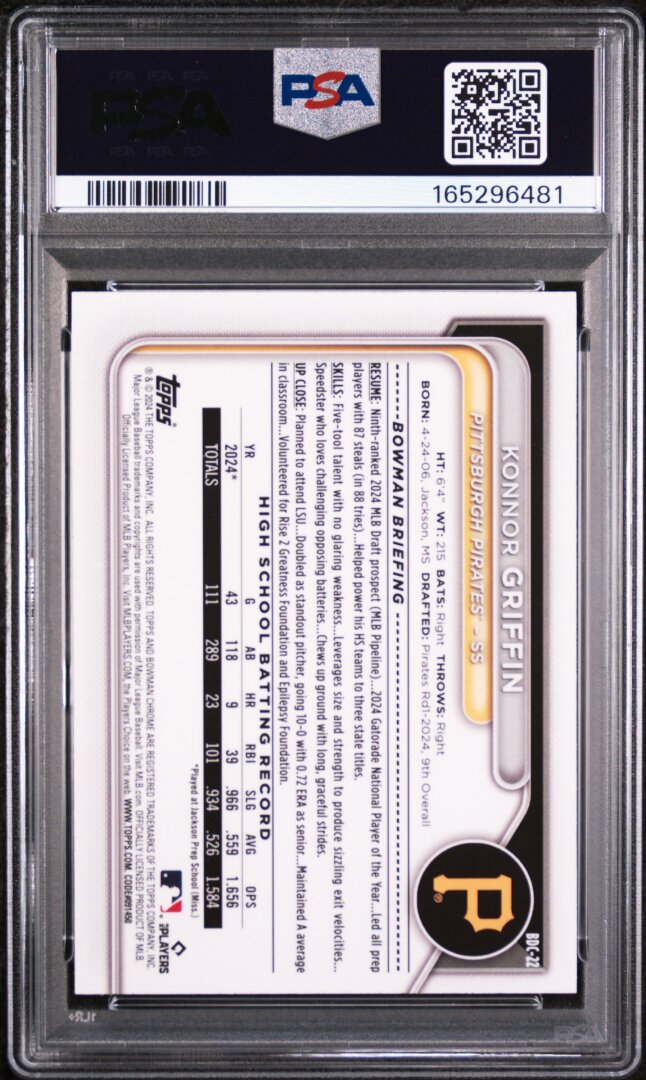2024 Bowman Draft Konnor Griffin Chrome PSA 9 #BDC22