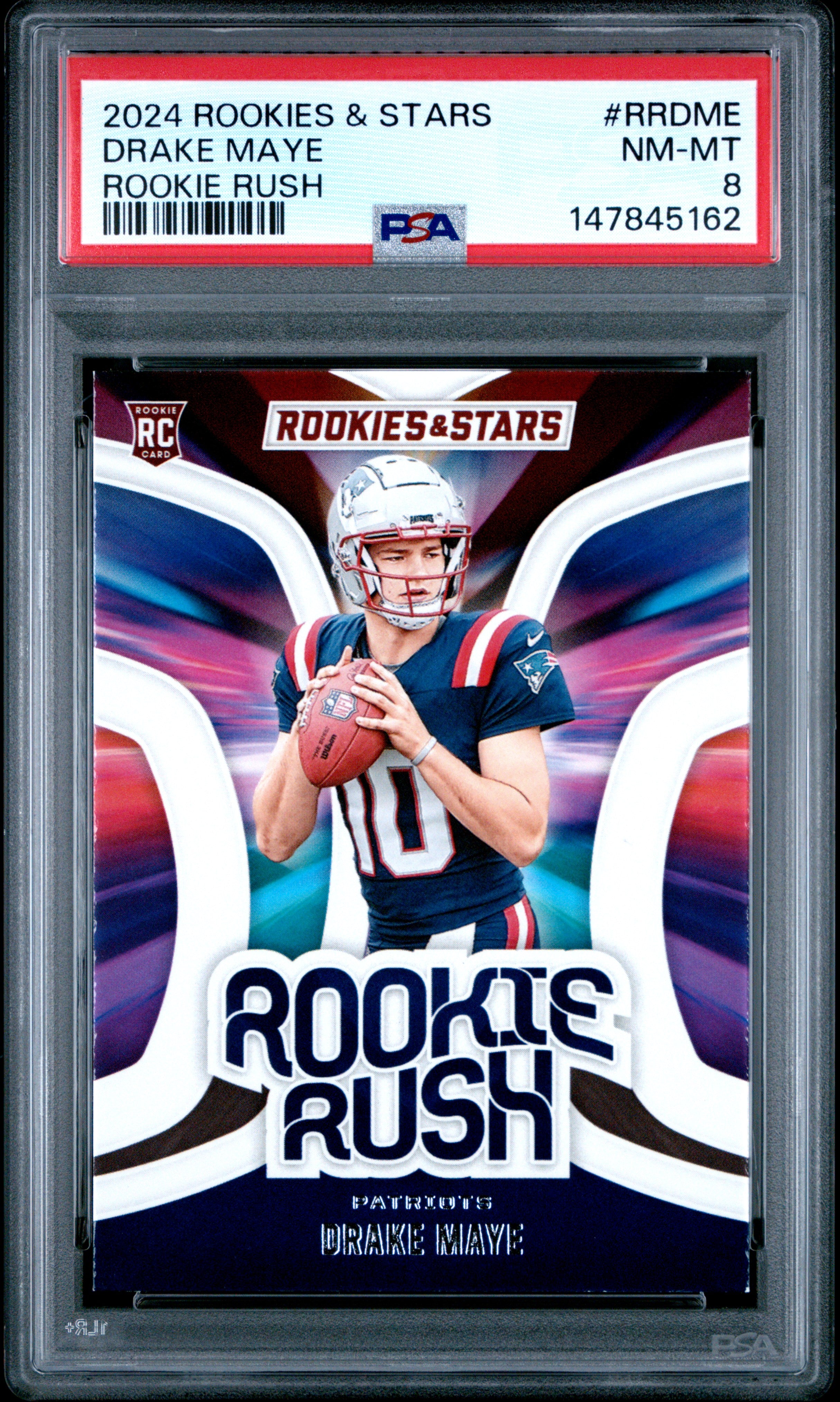 2024 Panini Rookies & Stars Rookie Rush Rrdme Drake Maye  PSA 8