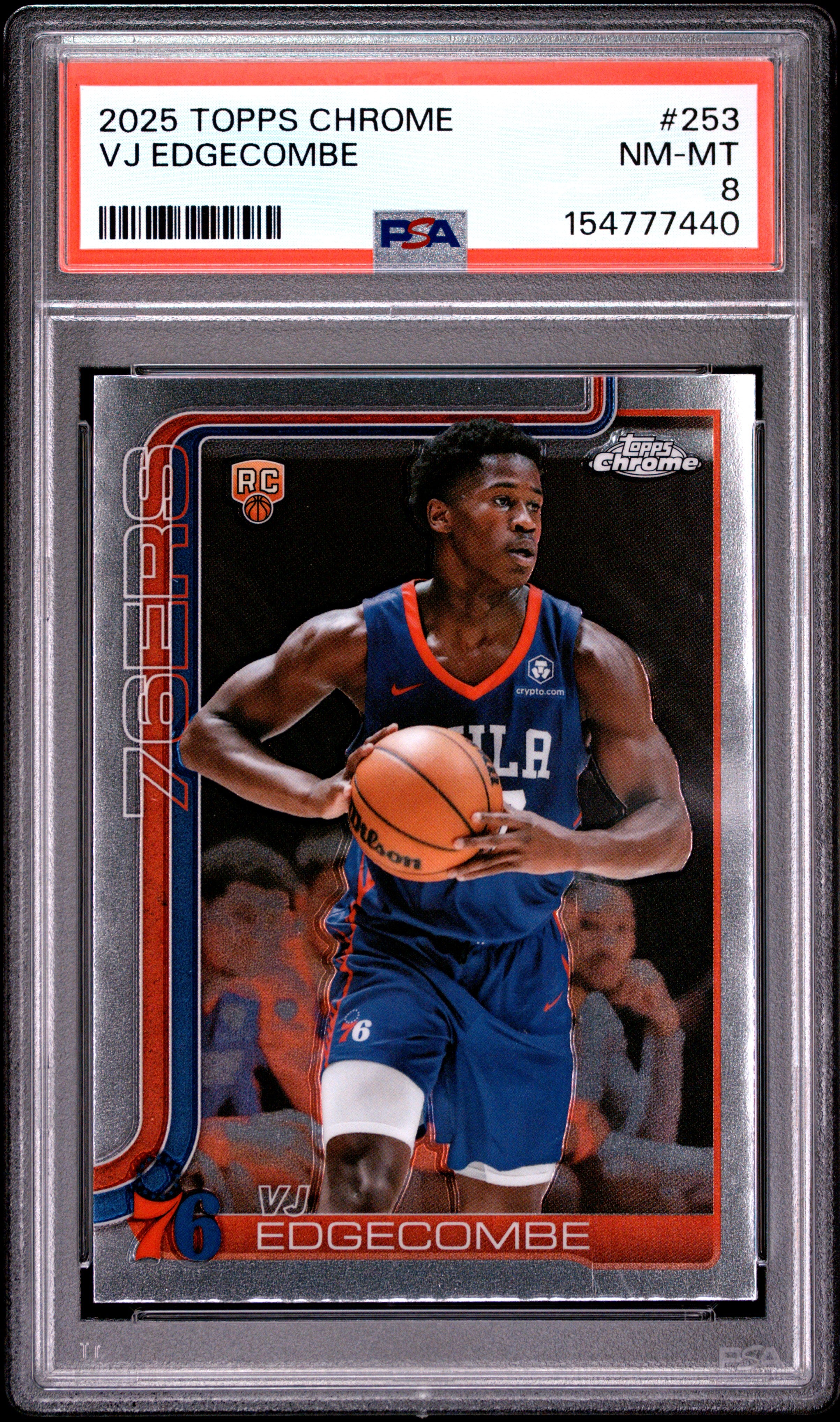 2025 TOPPS CHROME 253 VJ EDGECOMBE PSA 8 - front