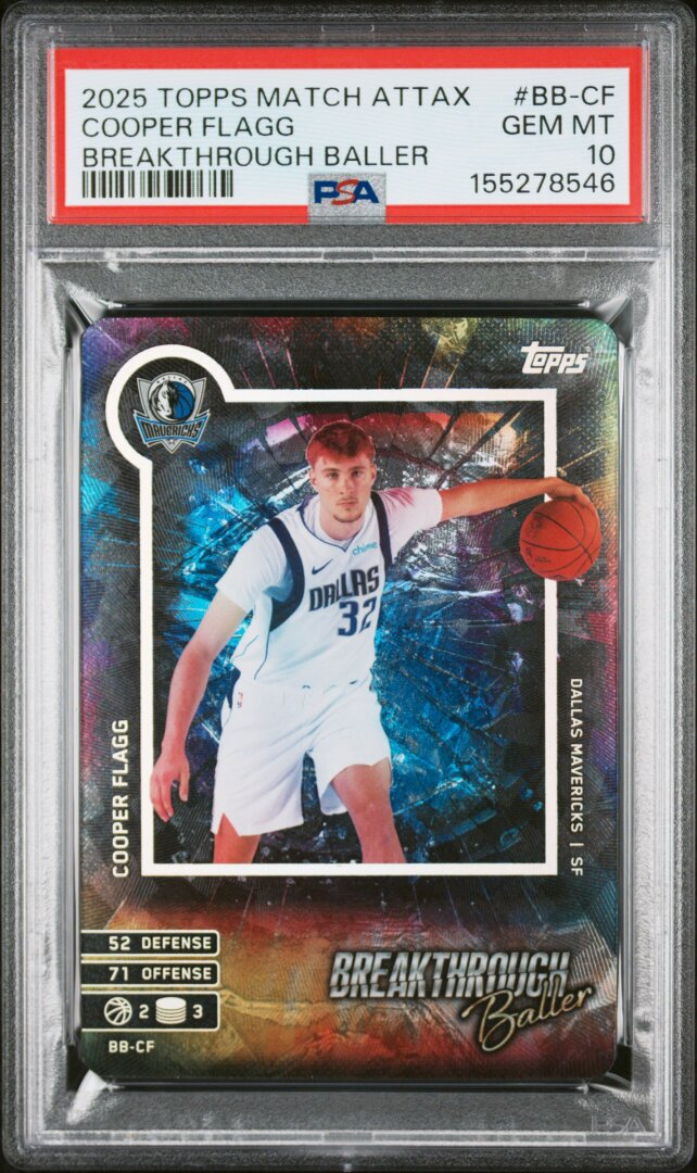 2025 Topps Match Attax Cooper Flagg RC Breakthrough Baller PSA 10