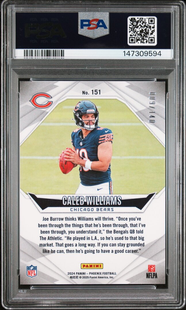 2024 Panini Phoenix Caleb Williams /140 Red Hyper PSA 9 #151