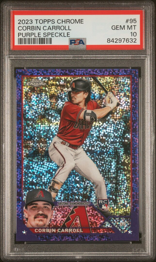 2023 Topps Chrome Corbin Carroll Purple Speckle Refractor PSA 10 #95