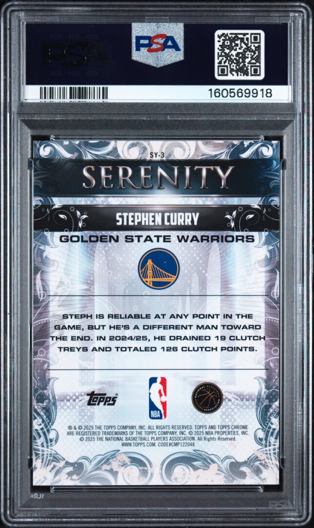 2025 Topps Chrome Serenity Stephen Curry Green Refractor PSA 10 #SY-3
