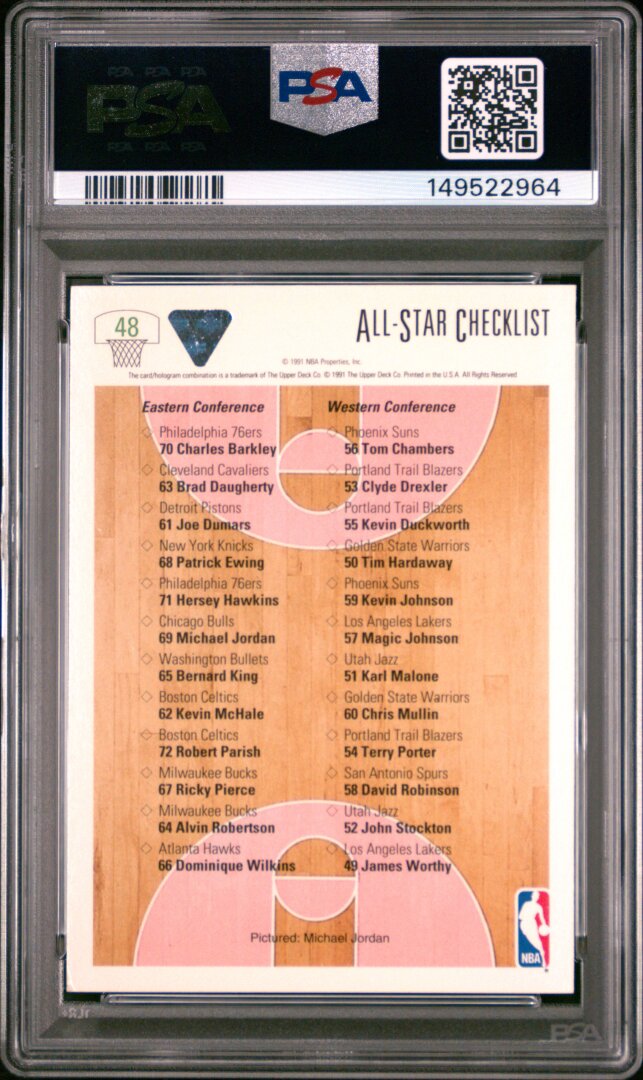 1991 Upper Deck Michael Jordan All-star Checklist PSA 7 #48