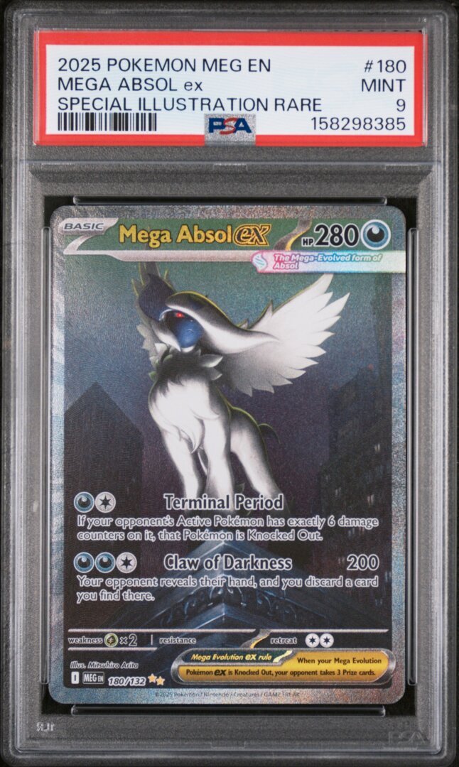 2025 Pokemon Mega Evolution Mega Absol Ex Special Illustration Rare PSA 9 #180