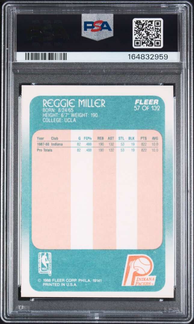 1988 Fleer Reggie Miller RC PSA 9 #57
