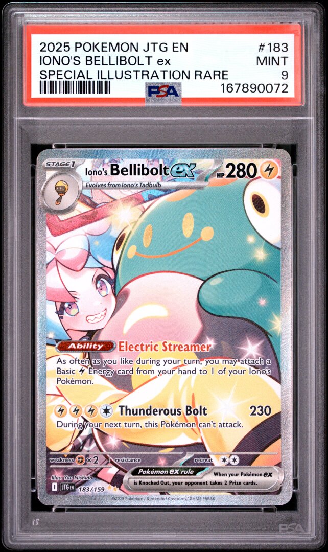 2025 Pokemon English Journey Together Iono's Bellibolt ex SIR PSA 9 #183