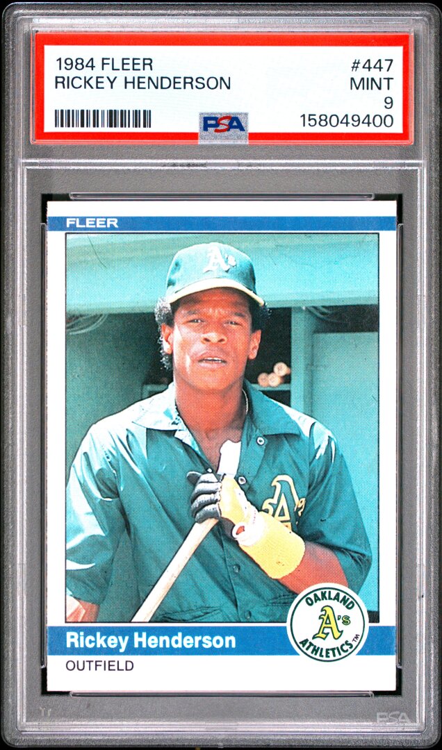 1984 Fleer Rickey Henderson PSA 9 #447