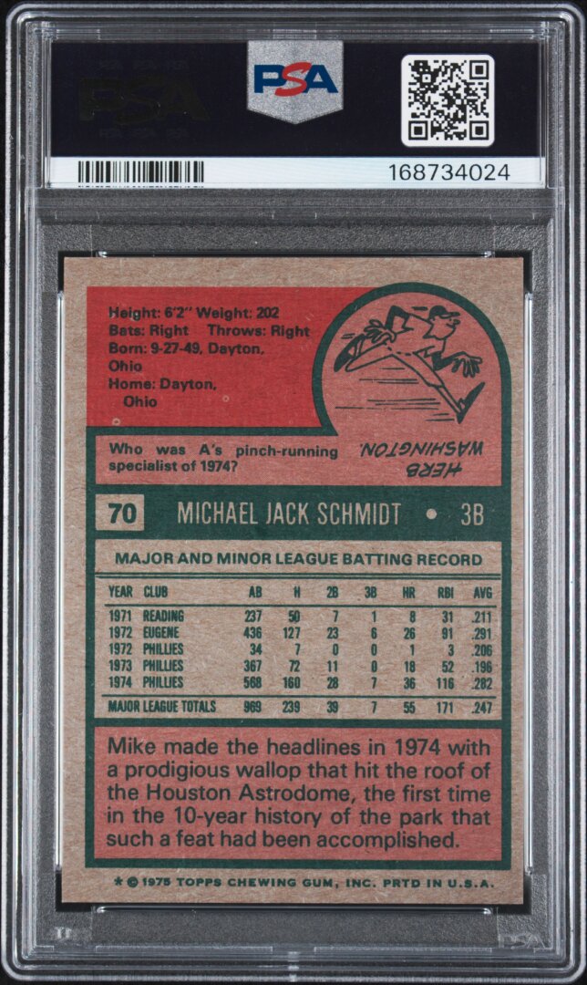 1975 Topps Mike Schmidt PSA 7 #70