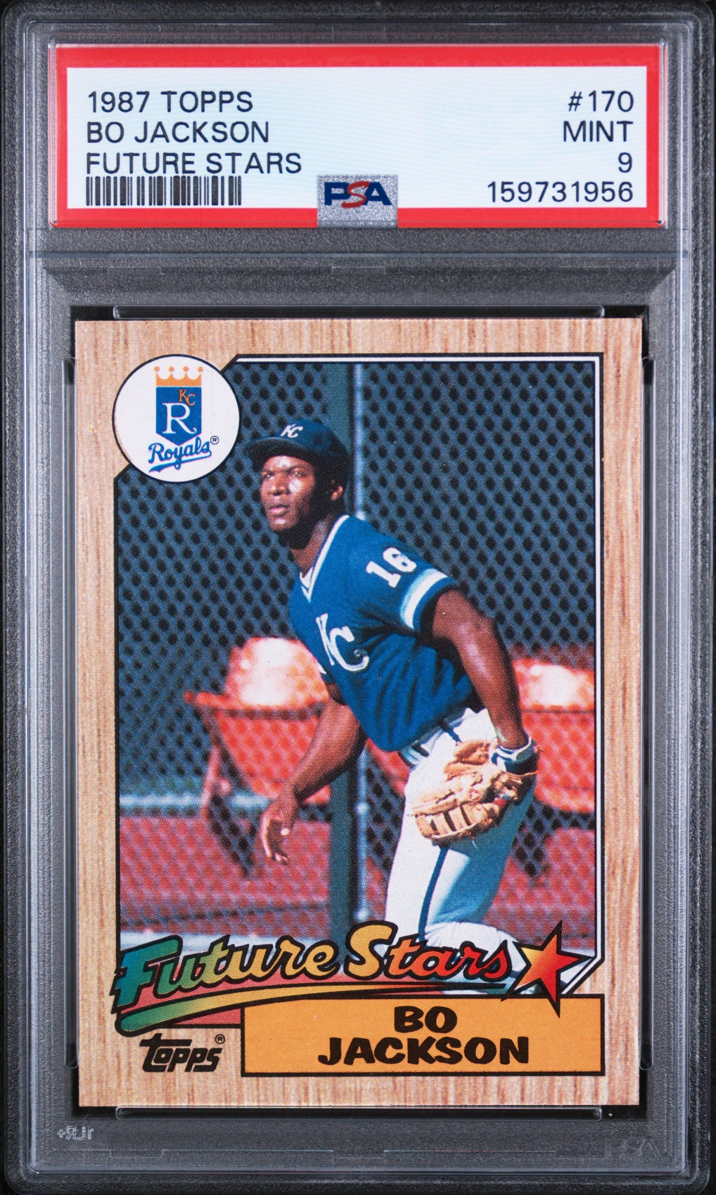 1987 TOPPS 170 BO JACKSON FUTURE STARS PSA 9 - front