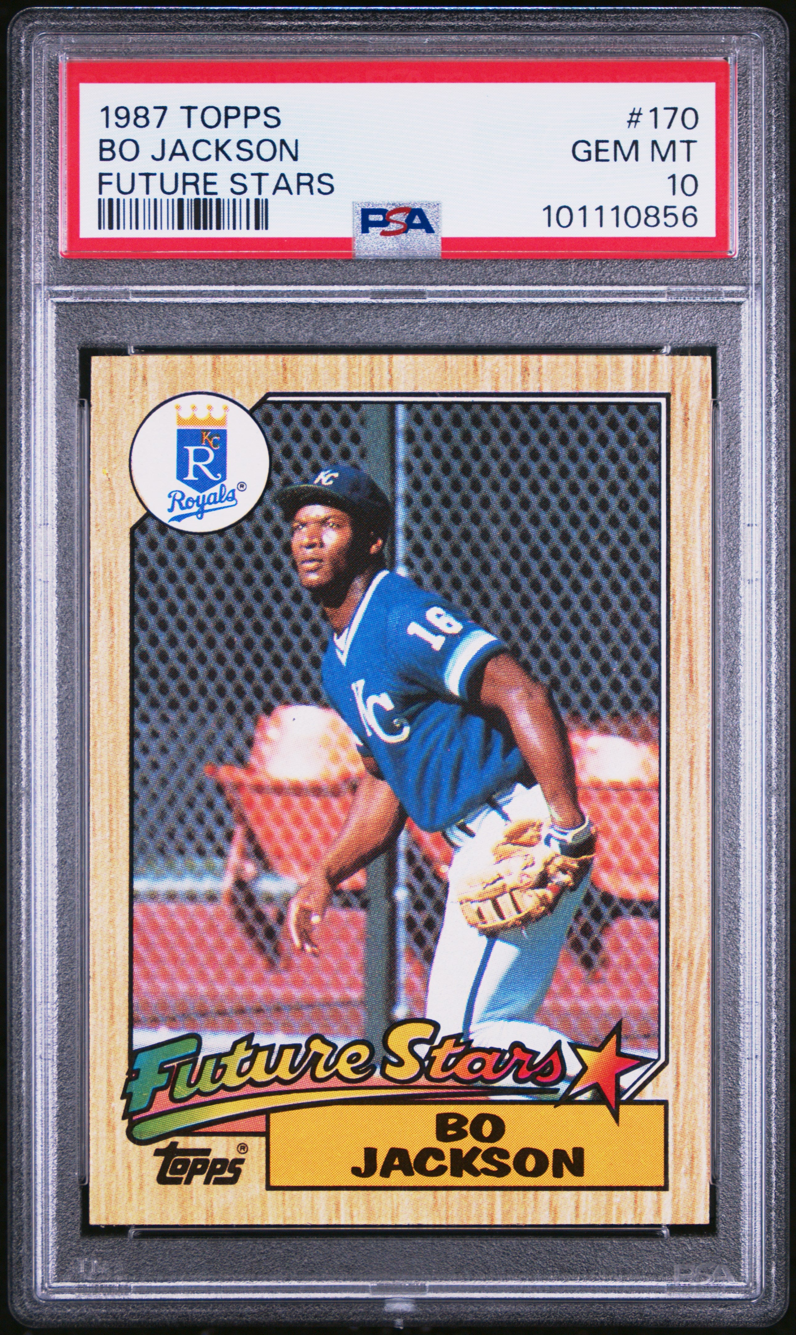 1987 TOPPS 170 BO JACKSON FUTURE STARS PSA 10 - front