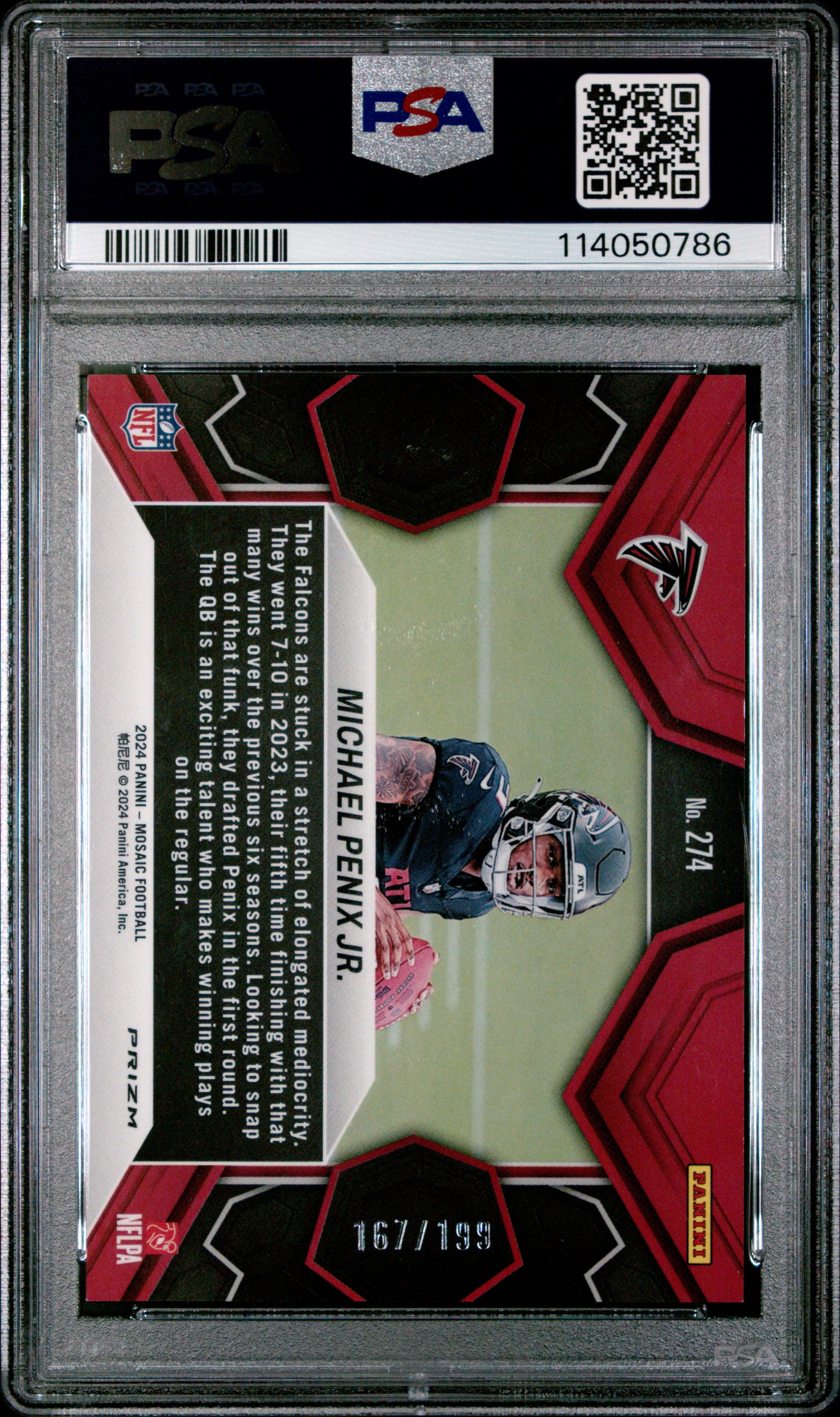 2024 Panini Mosaic Michael Penix Jr. Orange #274 PSA 9