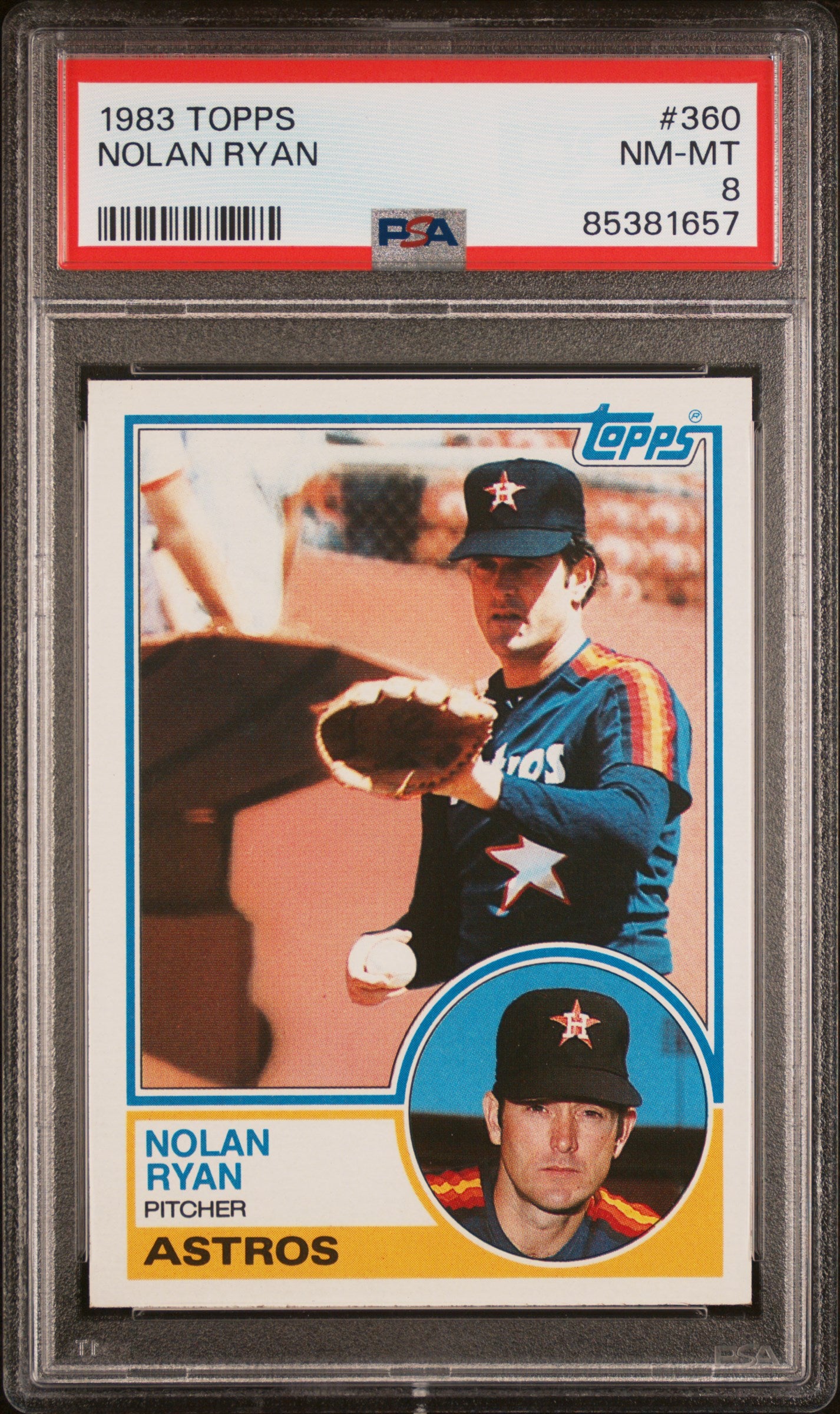 1983 TOPPS 360 NOLAN RYAN PSA 8 - front