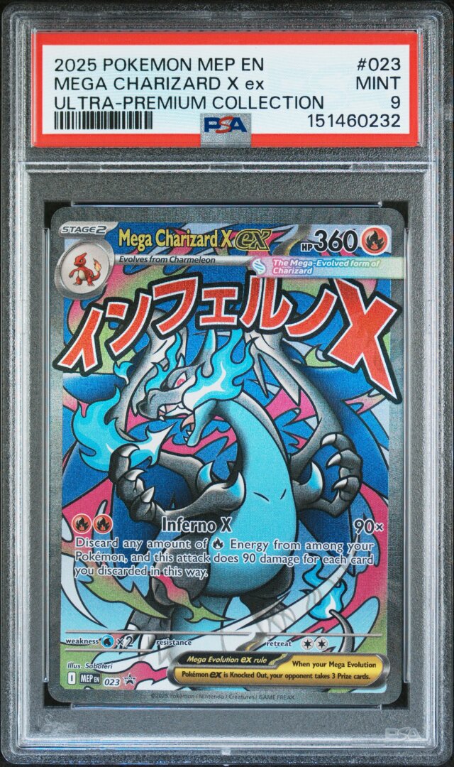 2025 Pokemon English ME Black Star Promo Mega Charizard X ex UPC PSA 9 #023