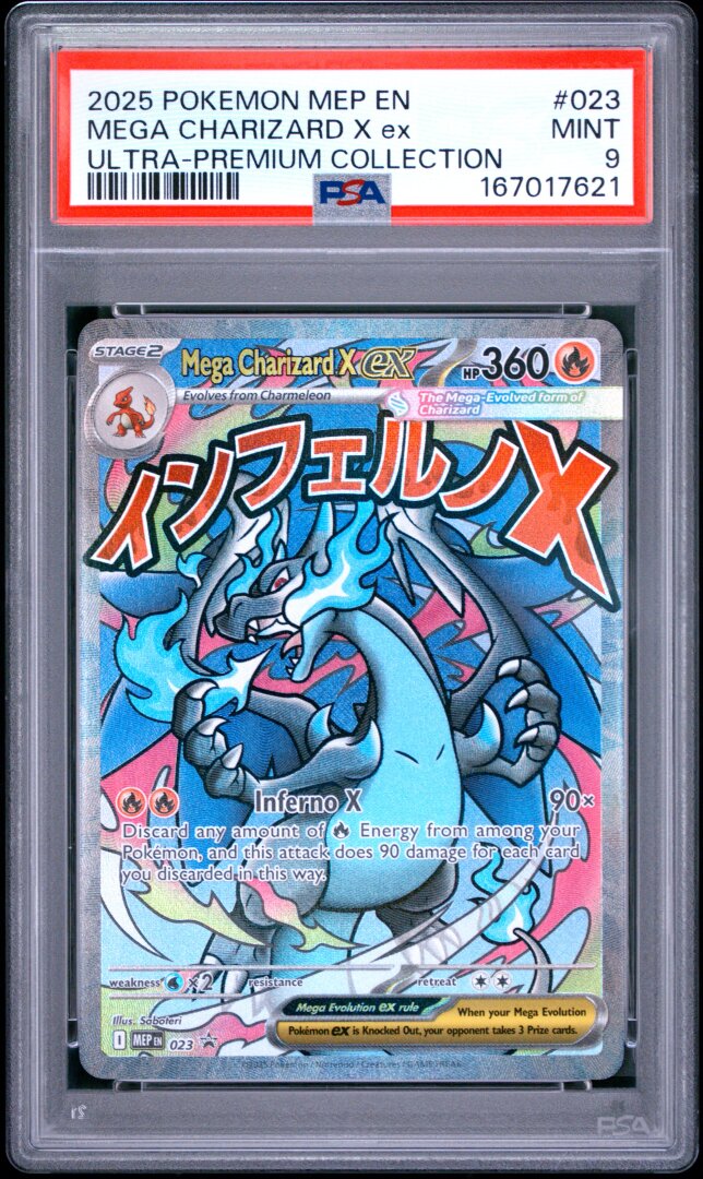 2025 Pokemon English ME Black Star Promo Mega Charizard X ex UPC PSA 9 #023