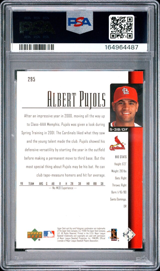 2001 Upper Deck Albert Pujols RC PSA 7 #295