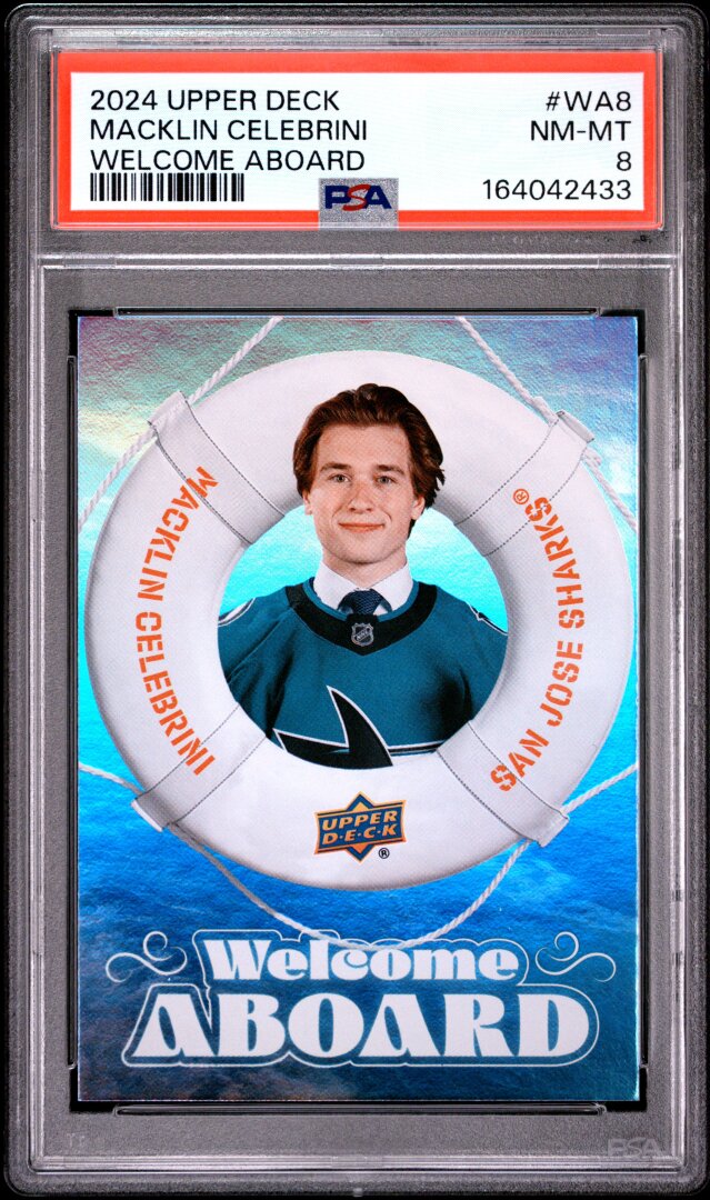 2024 Upper Deck Welcome Aboard Macklin Celebrini PSA 8 #WA8