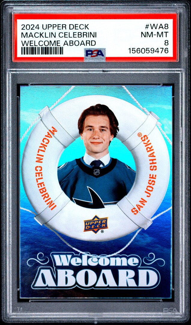 2024 Upper Deck Welcome Aboard Macklin Celebrini RC PSA 8 #WA8