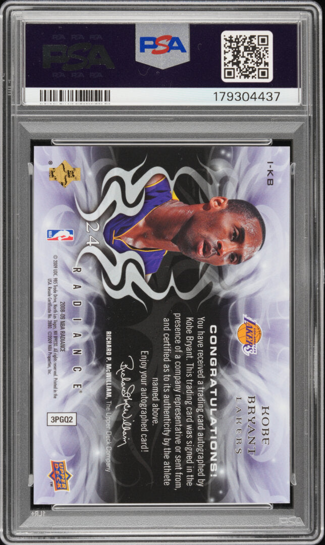 2008 Upper Deck Radiance Inked Kobe Bryant Inked PSA 7