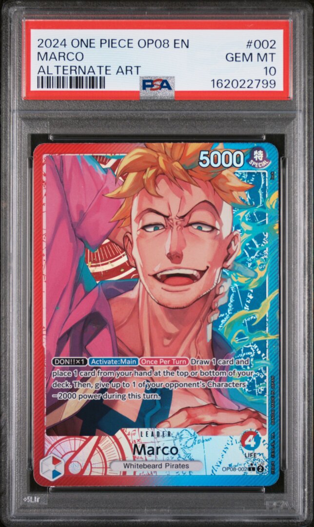 2024 One Piece Op08 Two Legends Marco Alternate Art #002 PSA 10