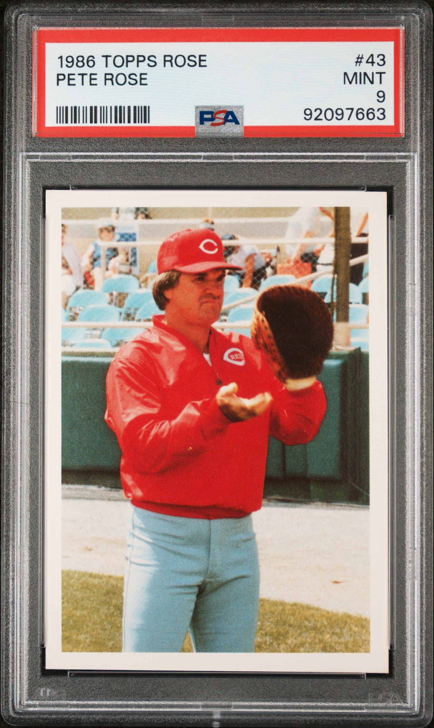 1986 TOPPS PETE ROSE SET 43 PETE ROSE PSA 9 - front